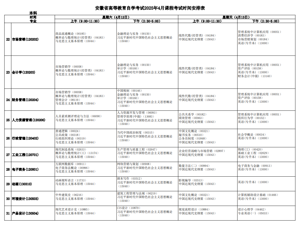 ?2025年安徽4月自考考試時(shí)間及科目表.png