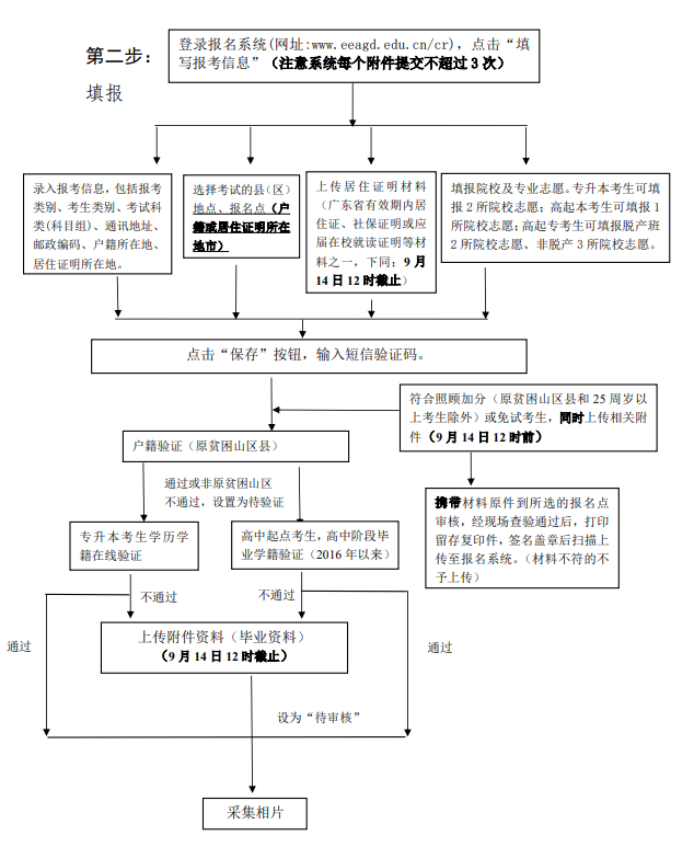 2025年廣東成人高考報考流程圖